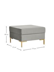 Sofa-Hocker Luna aus Samt mit Stauraum, Bezug: Samt (100 % Polyester), O, Gestell: Massives Buchenholz, Schi, Samt Grau, B 77 x T 77 cm
