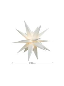 Estrella luminosa LED Zing, a pilas, Plástico, Blanco, Ø 30 cm