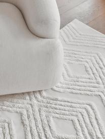 Tapis en coton tissé à la main Ziggy, 100 % coton, Blanc crème, larg. 80 x long. 150 cm (taille XS)