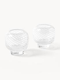 Portalumini in vetro soffiato Suze 2 pz, Vetro soffiato, Bianco, trasparente, Ø 9 x Alt. 9 cm