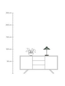 Design tafellamp Garniur in donkergroen, Lampenkap: gelakt metaal, Lampvoet: gelakt metaal, Donkergroen, Ø 30 x H 38 cm