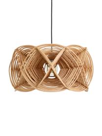 Lampa wisząca z rattanu Metis, Beżowy, czarny, Ø 50 x W 30 cm