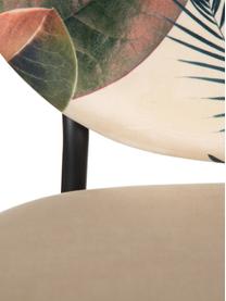 Silla tapizada Hojas, Tapizado: 100% poliéster, Estructura: madera, Patas: metal, Crema, multicolor, An 50 x F 47 cm