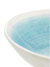 Handgemaakte saladeschaal Pure mat/glanzend met kleurverloop, Ø 26 cm, Keramiek, Blauw, wit, Ø 26 x H 7 cm