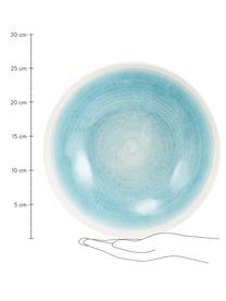 Ručně vyrobená salátová mísa s barevným přechodem Pure, Ø 26 cm, Keramika, Modrá, bílá, Ø 26 cm, V 7 cm