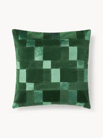 Poszewka na poduszkę z aksamitu Bastien, Odcienie ciemnego zielonego, S 50 x D 50 cm