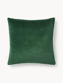 Housse de coussin 50x50 patchwork en velours Bastien, Tons vert foncé, larg. 50 x long. 50 cm