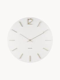 Reloj de pared XL Meek, Agujas: aluminio recubierto, Blanco, dorado, Ø 50 cm