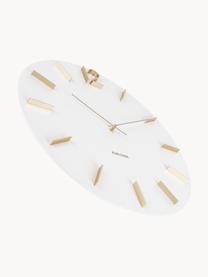 Horloge murale XL Meek, Blanc, couleur dorée, Ø  50 cm