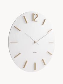 Reloj de pared XL Meek, Agujas: aluminio recubierto, Blanco, dorado, Ø 50 cm