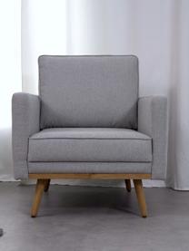 Fauteuil gris clair Saint, Tissu gris clair, larg. 85 x prof. 76 cm