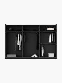 Modularer Schwebetürenschrank Simone, 300 cm Breite, mehrere Varianten, Korpus: Spanplatte, melaminbeschi, Walnussholz-Optik, Schwarz, Basic Interior, B 300 x H 200 cm