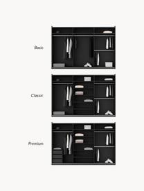 Armoire modulaire à portes coulissantes Simone, larg. 300 cm, plusieurs variantes, Aspect bois de noyer, noir, Basic Interior, larg. 300 x haut. 200 cm