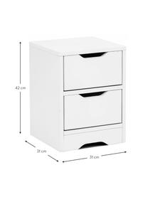 Table de chevet avec 2 tiroirs Wohnling, Blanc