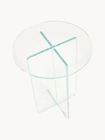 Tavolino rotondo con piano in vetro Iris, Struttura: vetro temperato, Trasparente, Ø 35 x Alt. 45 cm