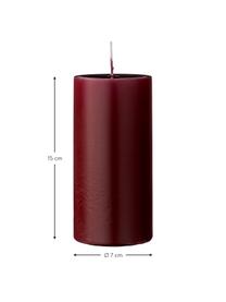 Candela pilastro Lulu 2 pz, Cera, Rosso vino, Ø 7 x Alt. 15 cm