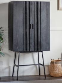 Dřevěná vysoká skříňka Holsen, Černá, Š 80 cm, V 160 cm