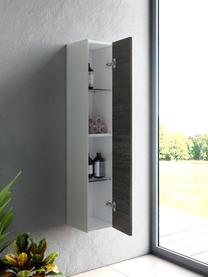 Vysoká kúpeľňová skrinka Ago, Š 25 cm, Biela, so vzhľadom jaseňového dreva, Š 25 x V 130 cm