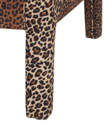 Fluwelen fauteuil Claudette met bruin luipaardpatroon, Bekleding: fluweel (100% polyester), Frame: massief grenenhout, multi, Bruin, zwart, B 65 x H 75 cm