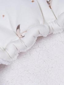 Ręcznie wykonany otulacz do fotelika Comfort, Tapicerka: 100% bawełna, Biały, jasny beżowy, S 104 x D 112 cm