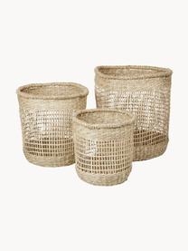 Set de cestas artesanales Zues, 3 uds., Seagrass, Beige, Set de diferentes tamaños