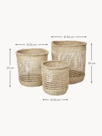 Set de cestas artesanales Zues, 3 uds., Seagrass, Beige, Set de diferentes tamaños