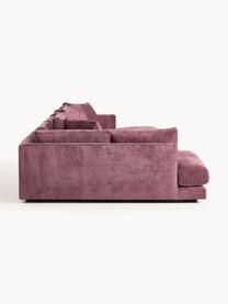 Narożna sofa modułowa Tribeca, Tapicerka: 100% poliester Dzięki tka, Stelaż: drewno bukowe, drewno sos, Nogi: drewno sosnowe Ten produk, Ciemnofioletowa tkanina, S 356 x G 192 cm, lewostronna