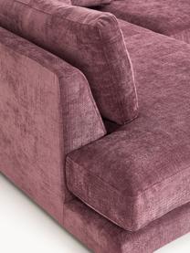 Narożna sofa modułowa Tribeca, Tapicerka: 100% poliester Dzięki tka, Stelaż: drewno bukowe, drewno sos, Nogi: drewno sosnowe Ten produk, Ciemnofioletowa tkanina, S 356 x G 192 cm, lewostronna