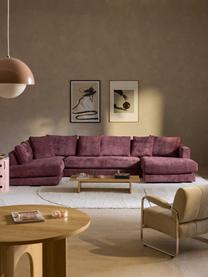 Narożna sofa modułowa Tribeca, Tapicerka: 100% poliester Dzięki tka, Stelaż: drewno bukowe, drewno sos, Nogi: drewno sosnowe Ten produk, Ciemnofioletowa tkanina, S 356 x G 192 cm, lewostronna