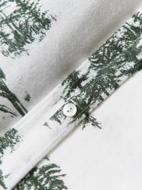 Taie d'oreiller en flanelle Nordic, Blanc, vert foncé, larg. 50 x long. 70 cm