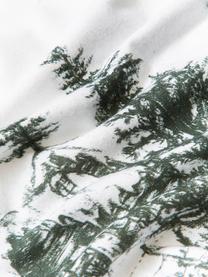 Taie d'oreiller en flanelle Nordic, Blanc, vert foncé, larg. 50 x long. 70 cm