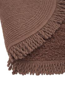 Tappeto bagno rotondo in cotone marrone Loose, 100% cotone, Marrone, Ø 70 cm