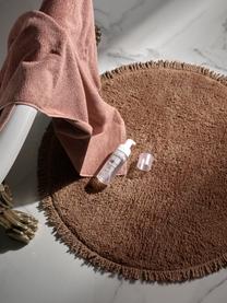 Okrągły dywanik łazienkowy z bawełny Loose, 100% bawełna, Brązowy, Ø 70 cm