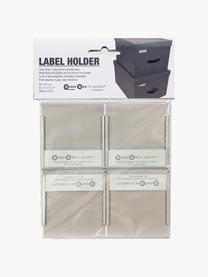 Horizontale etikethouder Clips Label, 4 stuks, Gecoat metaal, Zilverkleurig, B 7 x H 7 cm