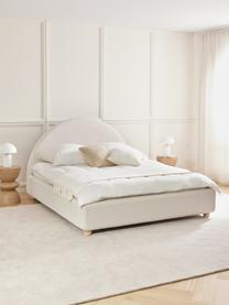 Letto imbottito Ebba, Rivestimento: 100% polipropilene Con 23, Tessuto beige chiaro, Larg. 140 x Lung. 200 cm