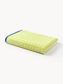 Fouta en coton Fancy, Vert clair, blanc, bleu foncé, larg. 90 x long. 170 cm