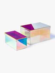 Set di 2 scatole in vetro acrilico Lacy, Vetro acrilico, Trasparente, Set in varie misure