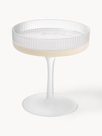 Coppe da champagne in vetro soffiato millerighe Ripple 2 pz, Vetro soffiato, Semi trasparente opaco, Ø 11 x Alt. 11 cm, 150 ml