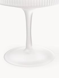 Mundgeblasene Champagnerschalen Ripple mit Rillenrelief, 2 Stück, Glas, mundgeblasen, Semi-transparent, matt, Ø 11 x H 11 cm, 150 ml