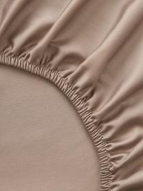 Drap-housse en satin de coton pour sommier tapissier Premium, Beige, larg. 90 x long. 200 cm, haut. 35 cm