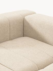 Modulares Bouclé-Sofa Lena (3-Sitzer) mit Hocker, Bezug: Bouclé (93 % Polyester, 6, Gestell: Buchenholz, Spanplatte, H, Füße: Kunststoff, Bouclé Hellbeige, B 211 x T 181 cm