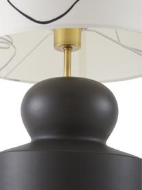 Lampa stołowa z ceramiki Georgina, Kremowobiały, czarny, Ø 33 x W 52 cm