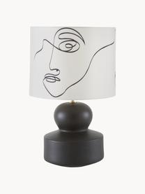 Lampa stołowa z ceramiki Georgina, Kremowobiały, czarny, Ø 33 x W 52 cm