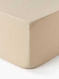 Boxspring hoeslaken Elsie, katoen perkal, Weeftechniek: perkal, Beige, B 90 x L 200 cm, H 35 cm