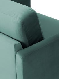 Samt-Sessel Fluente, Bezug: Samt (Hochwertiger Polyes, Gestell: Massives Kiefernholz, FSC, Beine: Metall, pulverbeschichtet, Samt Petrol, B 74 x T 85 cm