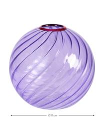 Kleine Glasvase Spiral in Lila, Glas, Lila, Ø 11 cm