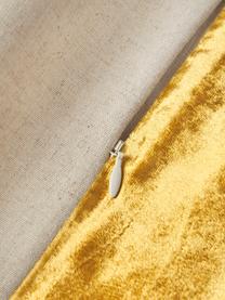 Poszewka na poduszkę z aksamitu z haftem Farah, Odcienie złotego, beżowy, S 45 x D 45 cm