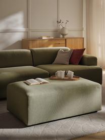 Pouf XL Melva, larg 116 x prof. 72 cm, Tissu vert olive, larg. 116 x prof. 72 cm