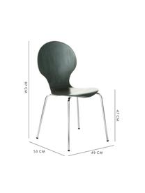 Sillas Marcus, 4 uds., Asiento: tablero de fibras de dens, Estructura: acero, cromado, Gris, An 49 x Al 53 cm