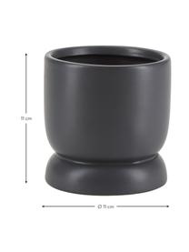 Petit cache-pot en céramique noire Bobble, Céramique, Noir, Ø 11 x haut. 11 cm